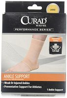 Curad Elastic Pull-Over Ankle Support with Open Heel, Large