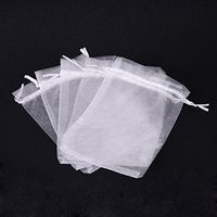 Organza Drawstring Pouches 5x7 inches 100Pcs for Jewelry Gift Candy Party Wedding Favor Bags (White, 5x7inch)