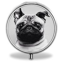 IMLONE Pill Organizer, Customized Pug Dog Pill Boxes with 3 Components for Purse