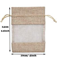 Organza Jute Bags Burlap Drawstring Bag Wedding Party Favors Gift Bags for Coffee Beans Candy Makeup Jewelry Packaging 50Pcs,10X14Cm