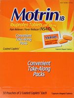 Motrin IB Ibuprofen Pain Reliever, Coated Caplets, 50 Count (Pack of 2) by Motrin