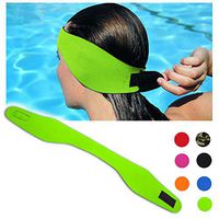 DoMii Swimming Headband Waterproof Ear Band Earplugs Hair Guard Yoga Diving Protector for Adult and Child Green M