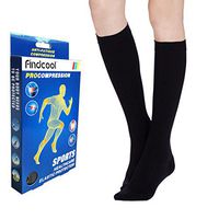 Findcool™ Medical Closed Toe Knee High Compression Socks 23-32mmHg for Women and Men Medical Calf Support Socks Graduated Compression (Black L)