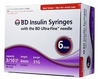 BD Ultra-Fine Insulin Syringes 31G 3/10cc 6mm 90/bx