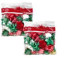 Holiday Premium Holographic Peel N Stick, Gift Wrapping Christmas Bows, Assorted Colors (2)