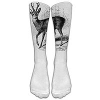 Forest Deer Black Styled Elk Custom Knee High Socks Football Baseball Long Stockings For Men Women