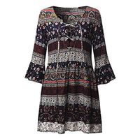 Floral Dresses For Women Short Sleeve Boho Beach Plus Size Dress Liraly