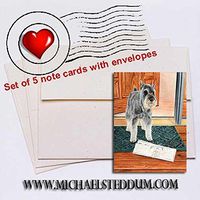 Michael Steddum Schnauzer Paper Boy Note Card Set