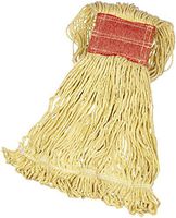 AmazonBasics Loop-End Synthetic Commercial String Mop Head, 5 Inch Headband, Large, Yellow, 6-Pack