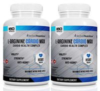 L-Arginine Cardio Max 1500mg Cardio Support Blend Two Bottles 360 Capsules L-Citrulline Vitamins Minerals Support Cardio Health Blood Pressure Cholesterol Energy Nitric Oxide Booster