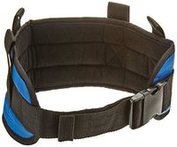 Sammons Preston Padded Gait Belt with Handles, 5.5" Wide Transfer Belt with 4 Loops & Quick Release Buckle, Limited Mobility Aid Belt for Patient Transfer & Care, Blue, Small Belt Fits 24"-30" Waist