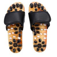 JYDAN Acupressure Foot Massager Slippers Cobblestone Acupuncture Reflexology for Women Men,Black,37