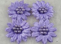 50pcs the Satin Pearl Sunflower Spend Craft DIY Wedding Pick Color (Purple)