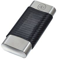 Personalized Visol Trumble Carbon Fiber and Stainless Steel Cigar Case - Free Engraving (Roman Monogram)