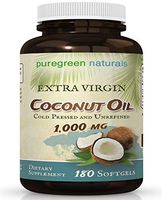 Coconut Oil Capsules - 1000 mg Extra Virgin - 180 Softgels - Great Pills for Energy, Weight Management, Hair, and Skin