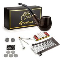 Smoking Pipe, FeelGlad Ebony Tobacco Pipe with Pipe Accessories (wooden)