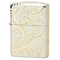 Zippo Armor Case Classic Arabesque Silver Gold Plating 5-Sides Etching Japan Limited Oil Lighter