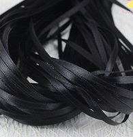 3mm 20yd Satin Ribbon Bow Packing Garment Braided Barrettes Floral Party School DIY (Black)