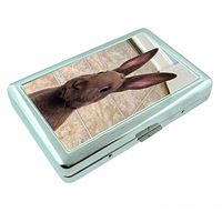 Funny Animal Faces S4 Silver Cigarette Case Metal Wallet Id Holder 4" X 2.75" RFID Protection