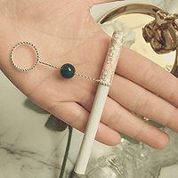 Metal Ring Finger Hand Rack Cigarette Holder Clip Hands Free Smoking Holder for Women/Men Smoker Smoking Accessories Gift (M(17mm), Silver 3)