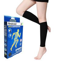 Findcool ™ Calf Compression Sleeve (1 Pair) 23-32 mmHg Calf Shin Supports for Women and Men (Black S)