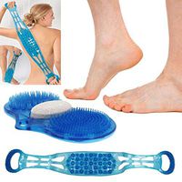 Xisheep Easter Day Home Décor ， Dual Sided Back Scrubber 2-Piece Set Dual Sided Back Scrubber Body Massage Brush Bathroom Mats Foot Mass Bathroom Products - Blue