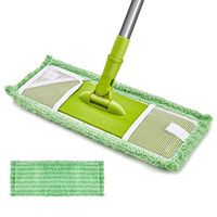RUIRUIY Mop Family Superfine Fiber Dry And Wet Available Detachable 360 Degree Flexible Rotation Strong And Sturdy Retractable Handle,green (Color : Green, Size : 132X36X13CM)
