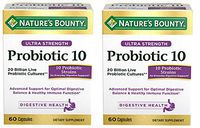 Nature's Bounty Ultra Probiotic 10, 60 Count, 2 Pack