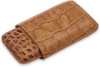 XUEJIN YSYYSH Smoking Set/Travel Portable Cigarette Case Cigar Tube Leather Retractable Can Accommodate 3 Cigars Constant Humidity Bag Leather Men's Gift Box Light Brown Mute Cigar Storage