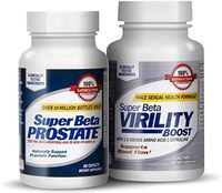 Super Beta Prostate Support & Virility Boost Urinary Health & Prostate Support w/Beta Sitosterol, not Saw Palmetto - Nitric Oxide, Blood Circulation Performance Supplement (120 Caplets, 2-Pack)
