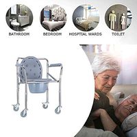 Heavy Duty Shower Stool, Bariatric Rated Shower Seat, Wide Frame Bath Seat for Larger Users, Foldable Bathroom Rolling Shower Chair, Steel