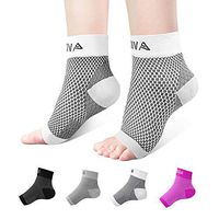 AVIDDA Ankle Brace for Men Women Pair Plantar Fasciitis Socks with Arch Support Compression Ankle Support Foot Sleeve for Achilles Tendon Support Swelling Eases Heel Pain Relief White L