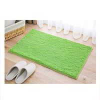 GHHZZQ 2 Pieces Bathroom Rugs Non-Slip Breathable Superfine Fiber Foot Pad Household Bathtub Mat, 7 Colors, 1 cm Thick, 7 Sizes (Color : Green, Size : 60x90cm)