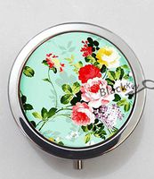 BlackKey Vintage Flowers 3-Compartment Decorative Pocket Gift Box Case Organizer for Pill, Color 1 -1212