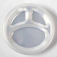 10188; Inches Divided Plates Clear Package of 20