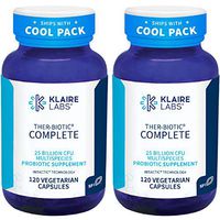 Klaire Labs Ther-Biotic Complete Probiotic - 25 Billion High CFU Probiotic for Women & Men - 12 Strains - Supports Digestive Health and Immune Support - Dairy Free (120 Caps / 2 Pack)