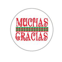 Thank You Envelope Seals - 1.2" Muchas Gracias Stickers - 144 Stickers (Muchas Gracias)