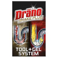 Drano Gel Drain Clog Remover and Cleaner 16oz and Snake Plus Tool 16 inches, Unclogs tough blockages, Commercial Line