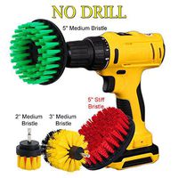 HIFROM Multi-Function Multi-Angle 2" 3" 5" Medium Stiff Powered Scrubbing Brush Drill Attachment for Cleaning Showers Tubs Tile Grout Carpet Concrete Brick Bathtub Porcelain (Pack of 4)