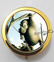 BlackKey Hippo Hippopotamus 3-Compartment Decorative Pocket Gift Box Case Organizer for Pill, Color 2 -2254