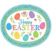 Amscan Lovely Easter Paper Oval Plates, 8 Ct. | Party Tableware