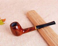 Zwq&zj Straight Tobacco Pipe, Handmade Solid Wood Detachable Smoking Men's Pipe,A