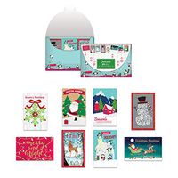 Pack of 24 Christmas Cards, Assorted Cards 8 Designs. 5in x 8in Cards with Envelopes