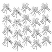 Baoblaze 20pcs Gift Wrap Pull Bows Ribbon String Present Wedding Gift Boxes Wrapping DIY - Silver