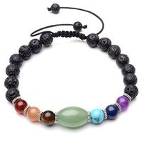 CrystalTears Chakra Healing Crystal Lava Stone Diffuser Bracelet Aromatherapy Essential Oil for Protection, Energy, Healing,Yoga,Meditation£¨Adjustable