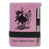 Mini Notepad, Bullfighter, Personalized Engraving Included (Pink)