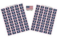 Made in USA! 100 Wyoming 1.5" x 1" Self Adhesive State Flag Stickers, Two Sheets of 50, 100 Wyoming Sticker Flags Total