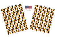 Made in USA! 100 Country Flag 1.5" x 1" Self Adhesive World Flag Scrapbook Stickers, Two Sheets of 50, 100 International Sticker Decal Flags Total (Uganda)