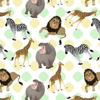 GRAPHICS & MORE Africa Animals Giraffe Hippo Lion Zebra Premium Roll Gift Wrap Wrapping Paper