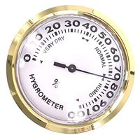 dailymall Round Analog Hygrometer Humidity Gauge Humidor Temperature and Humidity Indicator Monitor